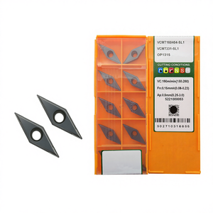 เม็ดมีดคาร์ไบด์สำหรับงานกลึงภายนอกและภายใน รุ่น VCMT160404-SL1  แบบมีตัวตัดเศษกึ่งสำเร็จรูป <span class=keywords><strong>3mu</strong></span>  สำหรับเครื่อง CNC  รุ่น Vcmt11 Vcmt16  แบบมุมตัดเชิงบวก - Product Image 1