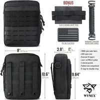 Pochette tactique Molle Admin, pochette utilitaire EDC, organiseur de poche à outils modulaire à double couche
