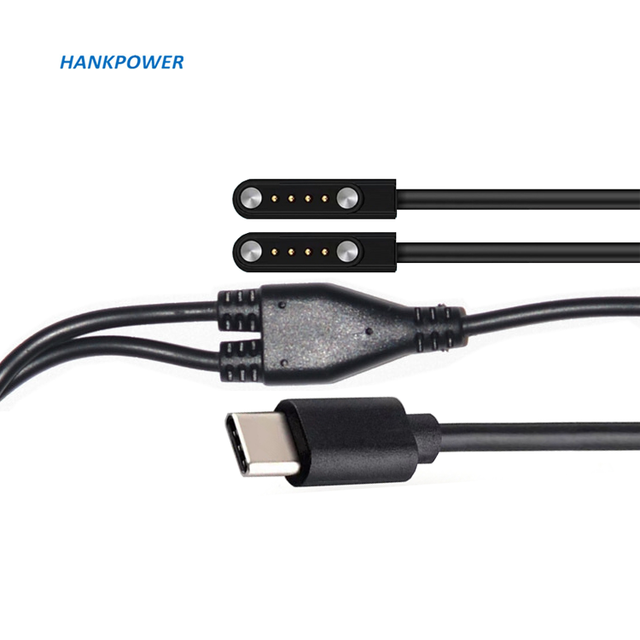 OEM Factory 2 in 1 4Pin 2Pin Magnetic USB Type C Charging Cable 4.0mm 7.62mm Magnetic Charger Cord