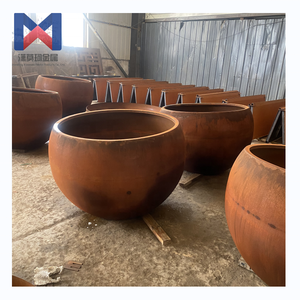 <span class=keywords><strong>Jardinière</strong></span> en métal <span class=keywords><strong>100</strong></span> <span class=keywords><strong>cm</strong></span> Pot à fleurs rond en acier corten Pots à fleurs en métal - Product Image 2