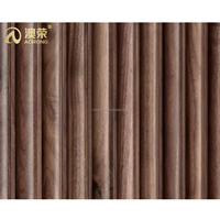 Design innovant forme de vague effet 3D panneau MDF Portable décor à la maison panneaux de luxe décoration murale en noyer naturel autocollant décoration