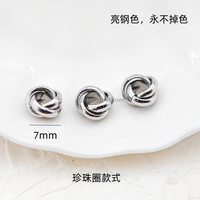 Entretoises à anneaux imbriqués 3-en-1 en acier inoxydable plaqué or PVD 18 carats, perles circulaires roulantes pour bijoux DIY (bracelet, collier, pendentif)