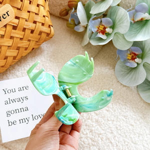 Accessoires pour cheveux pour femmes, ensemble de pinces à cheveux simples en plastique vert avocat, grandes pinces à cheveux, pinces à cheveux pour femme, vente en gros - Product Image 3