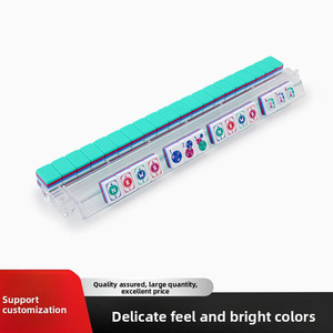 ชุดไพ่นกกระจอกอะคริลิค 4 ชั้น สีฟ้า 160 ชิ้น ลายธีมลมทะเลแบบอเมริกัน - Product Image 4