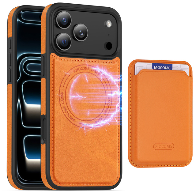 For iPhone 18 Pro Max Phone Case Compatible Wireless Charging Magnetic Card Holder Wallet Bag RFID Faux Leather 17 16 15 14 13