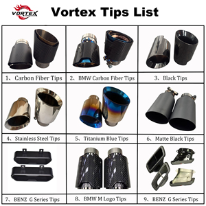 ปลายท่อไอเสียคาร์บอนไฟเบอร์แบบสากล Vortex Premium สีฟ้าดำรมควัน พร้อมวาล์วควบคุมเสียง  แบบทดแทนท่อเก็บเสียง - Product Image 6