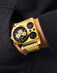 Montre homme OULM Luxury 9315, affichage de la boussole et de la température, <span class=keywords><strong>mouvement</strong></span> à trois fuseaux horaires, <span class=keywords><strong>grand</strong></span> cadran, quartz, montre-bracelet pour homme d'affaires - Product Image 6