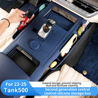 Tapis de protection antidérapant en silicone pour boîte de rangement de console centrale, accessoires de modification intérieure automobile pour GWM Tank 500