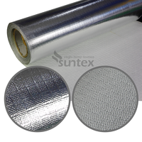 Rouleaux de tissu en fibre de verre enduit de feuille d'aluminium ignifuge