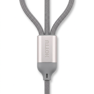 Câble de charge <span class=keywords><strong>multi</strong></span>-prise tressé gris 3 en 1 USB A vers Type C Micro USB <span class=keywords><strong>Apple</strong></span> pour smartphone tablette batterie externe voiture voyage - Product Image 4
