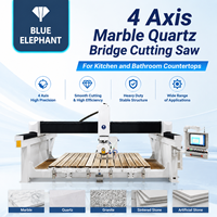 Centre de traitement de pierre CNC automatique 4+1, machine de découpe à pont pour marbre avec broche de fraisage de 5,5 kW pour comptoirs en granit