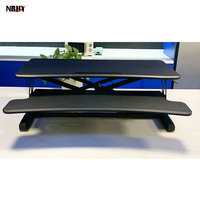 Élévateur pneumatique de table en MDF moderne, hauteur réglable, bureau, maison, assis, station de travail debout, convertisseur de bureau