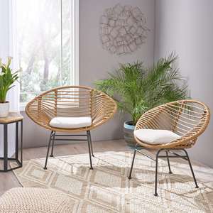 Garden Balcony Courtyard Furniture Outdoor Metal PE <b>Rattan</b> <b>Sofa</b> and Chair Set Three-Piece Combination - Product Image 1