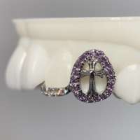 Grillz dentaire personnalisé en argent 925 avec croix et diamants Moissanite VVS roses, bijoux dentaires Hip Hop
