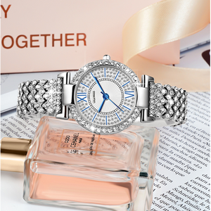 Reloj <span class=keywords><strong>de</strong></span> Cuarzo Elegante para Mujer <span class=keywords><strong>LOLA</strong></span> HOUSE 2022, Diseño con Diamantes Completos, Correa <span class=keywords><strong>de</strong></span> Acero Inoxidable Sólido - Product Image 2