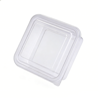 Conteneur alimentaire carré en plastique transparent PP jetable personnalisé avec couvercles pour l'emballage de pâtisserie, boîte à biscuits, boîte à gâteaux, supermarché