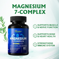 Capsules de magnésium 7-complexes 1000 mg OEM/ODM, 60 capsules végétariennes, complément de magnésium tout-en-un