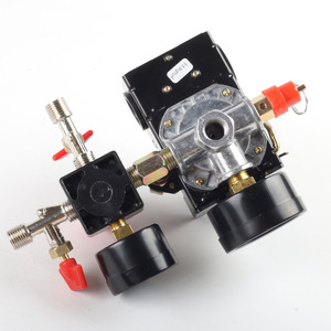 Conjunto de interruptor de presión horizontal para arado, válvula reguladora de doble manómetro para compresor de aire G1/2, 90-120 PSI - Product Image 3