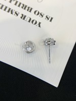 Vente en gros de boucles d'oreilles en diamant VVS prix d'usine 10K 14K 18K or massif taille ronde vis arrière laboratoire diamant boucles d'oreilles hommes femmes