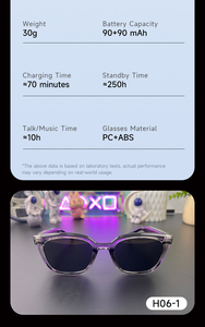 Lunettes de soleil audio Bluetooth intelligentes IA pour l'extérieur, mode et intelligence <span class=keywords><strong>artificielle</strong></span>, pour femmes et hommes - Product Image 6