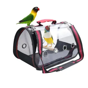 Mochila con loro jaula Potable de viaje plegable pájaro bolsa de paquete