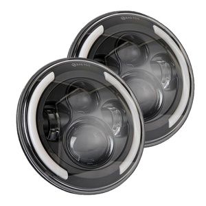 Faro Redondo de 7 Pulgadas para Jeep Wrangler JK, Accesorios con Ojos de Ángel LED para Coche, Motocicleta, Lente de Proyector - Product Image 1