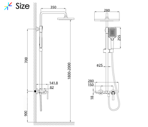 Nuovo Set Doccia di Lusso per Bagno con Miscelatore in Ottone di Alta Qualità, Effetto Pioggia e Spruzzatore per Vasca - Product Image 6