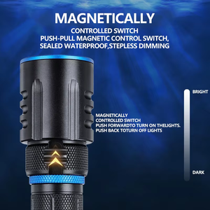 Đèn pin lặn P50 với ánh sáng tầm xa mạnh mẽ, đèn pin hai mục đích cho công việc bãi biển đêm khẩn cấp Dưới Biển Sâu - Product Image 5