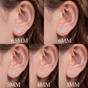 <span class=keywords><strong>Orecchini</strong></span> a lobo solitari a forma di rosa in argento sterling 925 placcato oro <span class=keywords><strong>bianco</strong></span> di lusso con diamante Moissanite VVS coltivato in laboratorio e certificato GRA - Product Image 2
