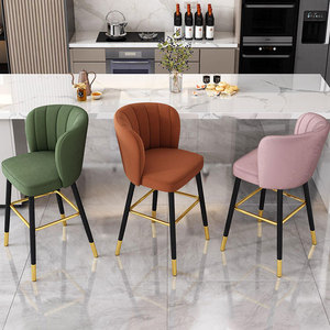 Tabouret de bar vintage à hauteur de comptoir, siège en velours pour la <span class=keywords><strong>cuisine</strong></span>, le petit-déjeuner, avec pieds en métal robustes, repose-pieds, utilisation à domicile, au bar et à l'hôtel - Product Image 2