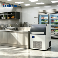 Machine à glaçons commerciale pour restaurant, 120 kg par jour, machine à glaçons automatique équipée d'un distributeur de glace