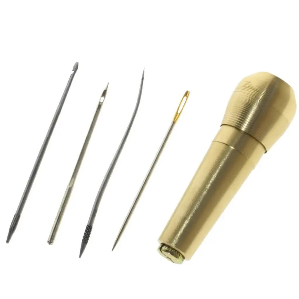 4Pcs Set Needles Canvas Leather Sewing Awl Hand Stitcher Kit Tools for Shoes Repair