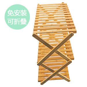 Factory wholesale minimalist modern multi-layer bamboo folding <b>shoe</b> rack, no installation required, suitable for dormitory - Product Image 5