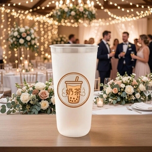 Gobelets jetables en <span class=keywords><strong>plastique</strong></span> PP givré en forme de U, personnalisés pour <span class=keywords><strong>mariage</strong></span>, 12oz/16oz, pour fêtes, bubble tea, bière, café, <span class=keywords><strong>mariage</strong></span> - Product Image 3