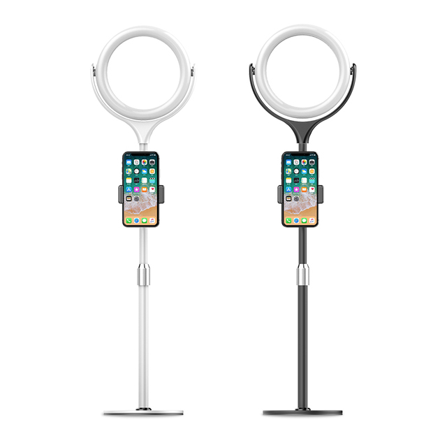 LED Selfie Ring Light with Adjustable Phone Cradle Firm Disc Base for Video & Studio Product Photography for Makeup Artists