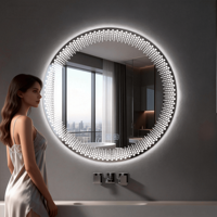 Miroir intelligent LED moderne avec interrupteur tactile, éclairage à intensité variable, température de couleur 3000K-6000K, miroir mural IP44 pour salon, maquillage, maison