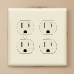 <strong>2</strong> <strong>Gang</strong> Duplex Receptacle Outlet Wall Plate White Plastic Electrical Cover Plates - Product Image 6