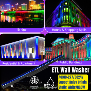 Lámpara de Pared LED RGBW con Control Inteligente <span class=keywords><strong>Casambi</strong></span> ETL <span class=keywords><strong>DMX</strong></span>, Iluminación Arquitectónica LED RGB para Exteriores IP67 para Edificios - Product Image 5