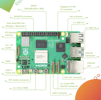 Nueva Placa de Desarrollo Original Raspberry Pi 5 Kit Completo Módulo 5 2/4/8GB Raspberry Pi 4B 16GB RAM Raspberry Pi 3B con Carcasa