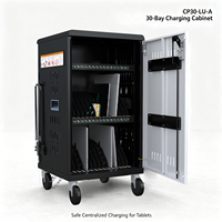 Armoire de charge pour tablettes USB-A 30 ports en acier laminé à froid, chariot de charge mobile pour l'école, le bureau, l'hôtel, charge centralisée des appareils
