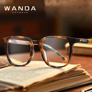 Wanda Optical Eyewear F22244 Montura completa con estampado animal Marrón Unisex Lentes transparentes CR-39 Montura mediana - Product Image 1
