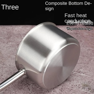 Thép Không Gỉ Nước Sốt <span class=keywords><strong>Pan</strong></span> Cao Hoặc Ngắn Dày Đáy Duy Nhất Xử Lý Nấu Ăn Súp Sữa Tương Thích Với Nhiều Bếp - Product Image 3