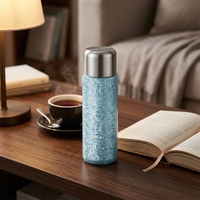 Tasse isotherme en titane pur épaissi – Mug portable avec infuseur à thé, design moderne et minimaliste, maintien thermique 6-12 heures, livré en coffret cadeau
