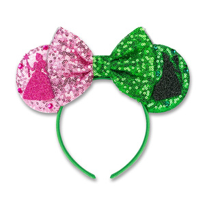 Diadema Navideña con Orejas de Ratón y Lazo Verde y Rojo con Lentejuelas, Accesorio para el Cabello para Niños, Decoración para Fiestas Navideñas - Product Image 1