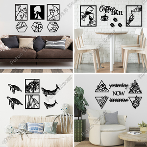 カスタムレーザーカット木制サインパーソナライズされた黒い木制壁アート絵画をテーマにした家庭用装飾 - Product Image 4