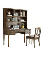 Bureau d'ordinateur en bois avec tiroirs, surface en bois de caoutchouc, design multifonctionnel pour bureau à domicile et étude des enfants