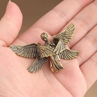 Statue d'ange gardien en laiton avec des ailes, décoration de bureau parfaite, cadeau pour petite amie, décoration d'automne pour la maison et le bureau, figurine de collection