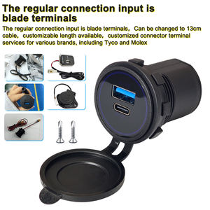 Chargeur rapide 3.0 encastrable 12/24 V pour <span class=keywords><strong>voiture</strong></span>, 36 W, ports USB QC3.0, prise <span class=keywords><strong>de</strong></span> chargeur <span class=keywords><strong>de</strong></span> <span class=keywords><strong>voiture</strong></span> pour bus, véhicules, trains, voiturettes <span class=keywords><strong>de</strong></span> golf - Product Image 5