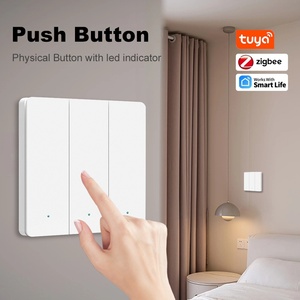 Interruptor de Parede <span class=keywords><strong>Smart</strong></span> Life ZigBee com Botão de Pressão 1 2 <span class=keywords><strong>3</strong></span> Gangue para Controle Remoto por Voz via APP Alexa Google Home Sem Fio Neutro - Product Image 3
