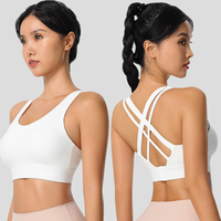 Soutien-gorge de sport de plein air haute résistance une pièce tasse fixe respirant Fitness course et Yoga gilet grande taille dos croix conception